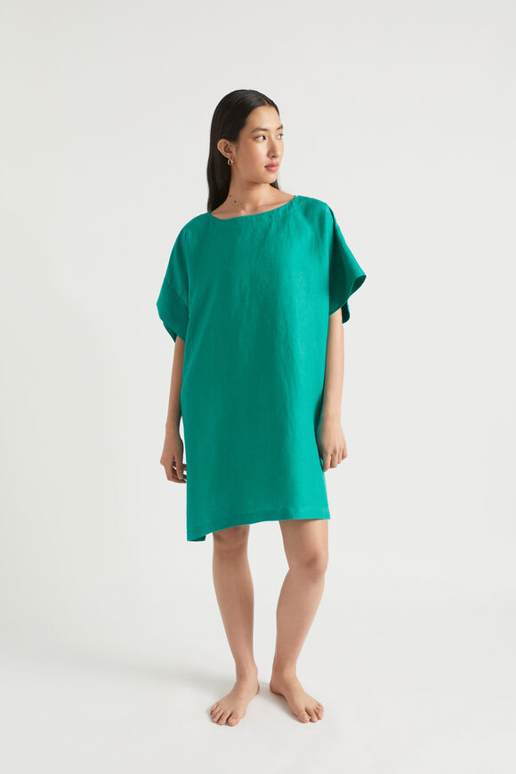 Linen Boatneck Kaftan  Deep Teal  hi-res