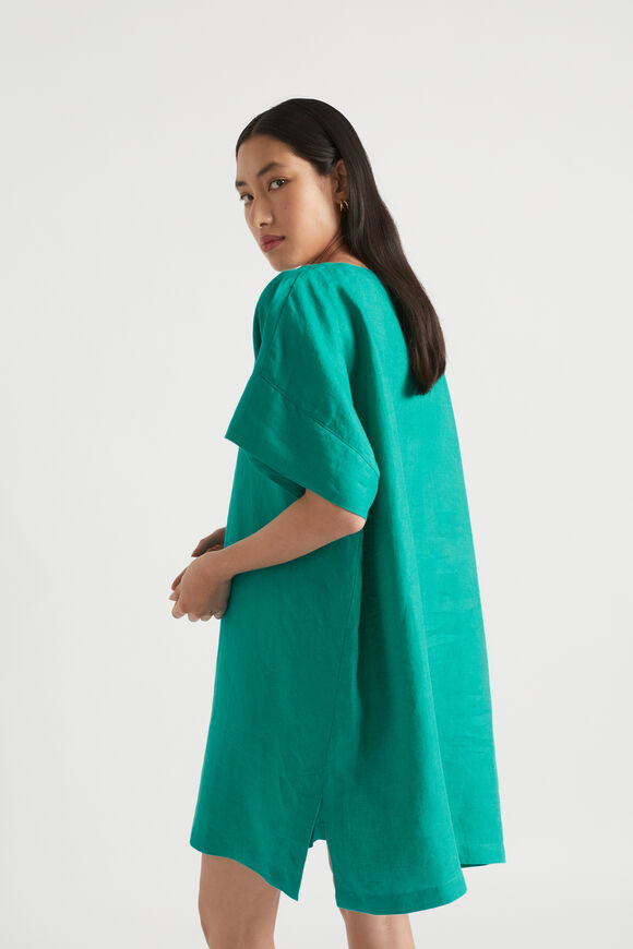 Linen Boatneck Kaftan  Deep Teal  hi-res