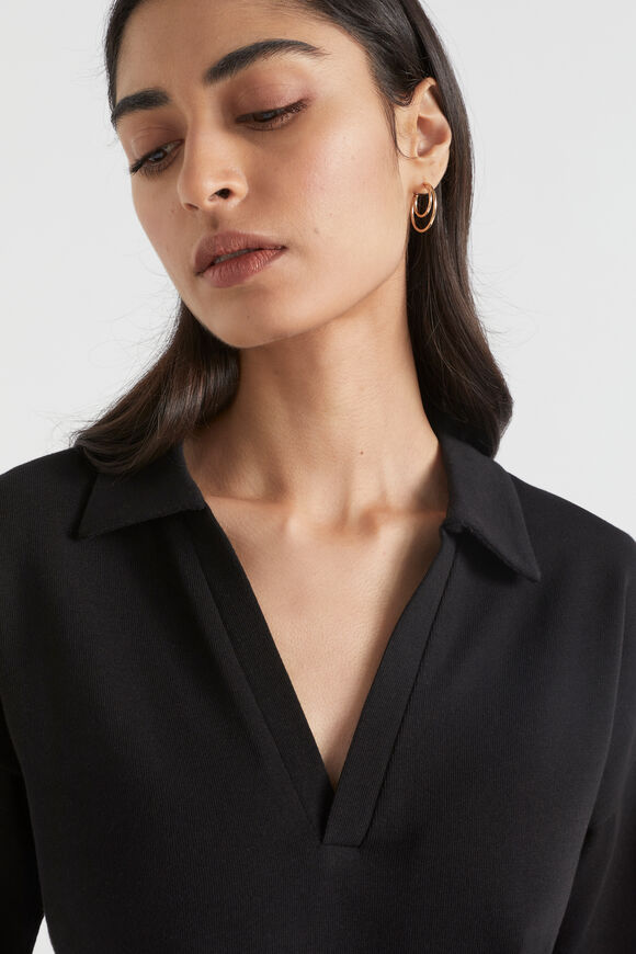 Polo Tee Dress  Black  hi-res