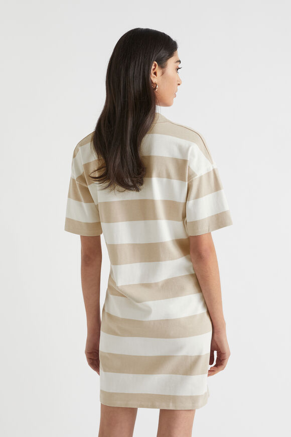 Polo Tee Dress  Sheer Beige Stripe  hi-res