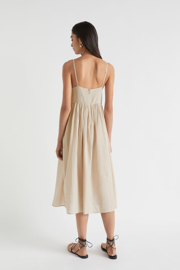 Corseted Midi Dress  Sheer Beige  hi-res