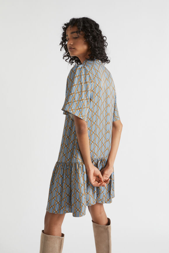 Linear Retro Mini Dress  Deep Brass Retro  hi-res
