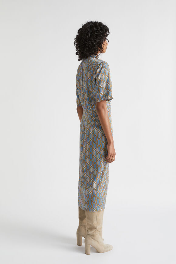 Linear Retro Midi Dress  Deep Brass Retro  hi-res