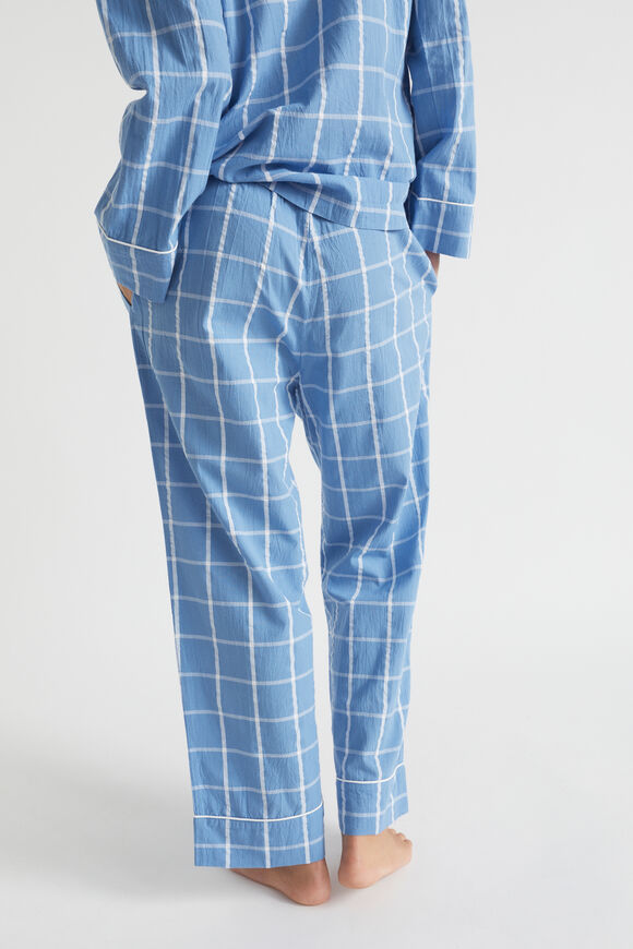 Seersucker Grid Sleep Bottom  Azure  hi-res