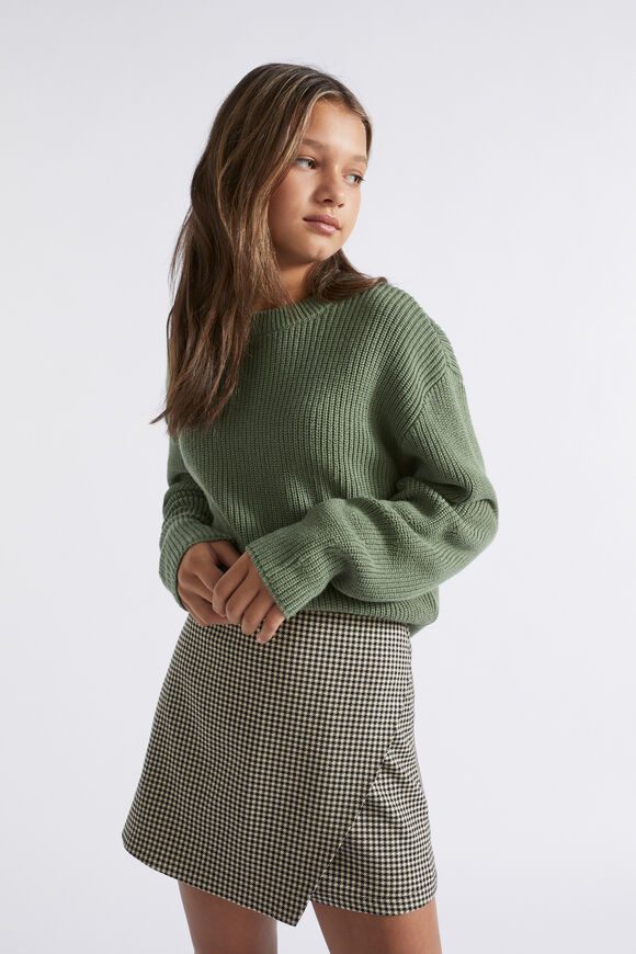 Asymmetric Wrap Skirt  Black Check  hi-res