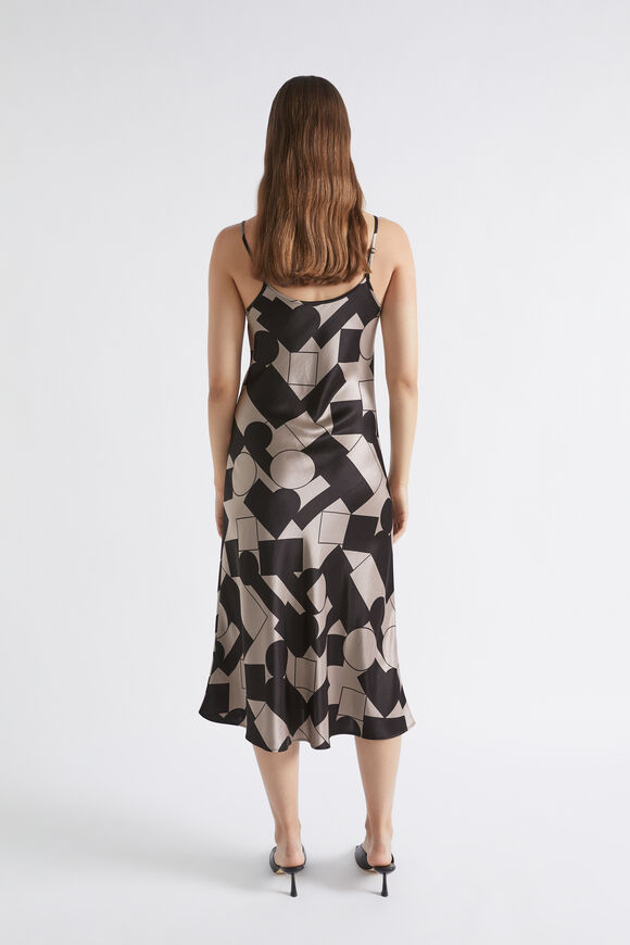 Abstract Geo Satin Slip Dress  Light Storm Abstract  hi-res