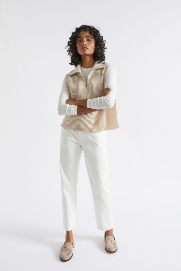 Zip Collared Bib  Vanilla  hi-res