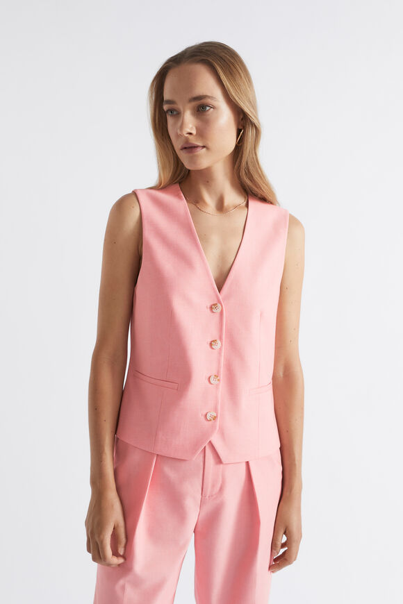 Tailored Vest  Pale Peony Crossdye  hi-res