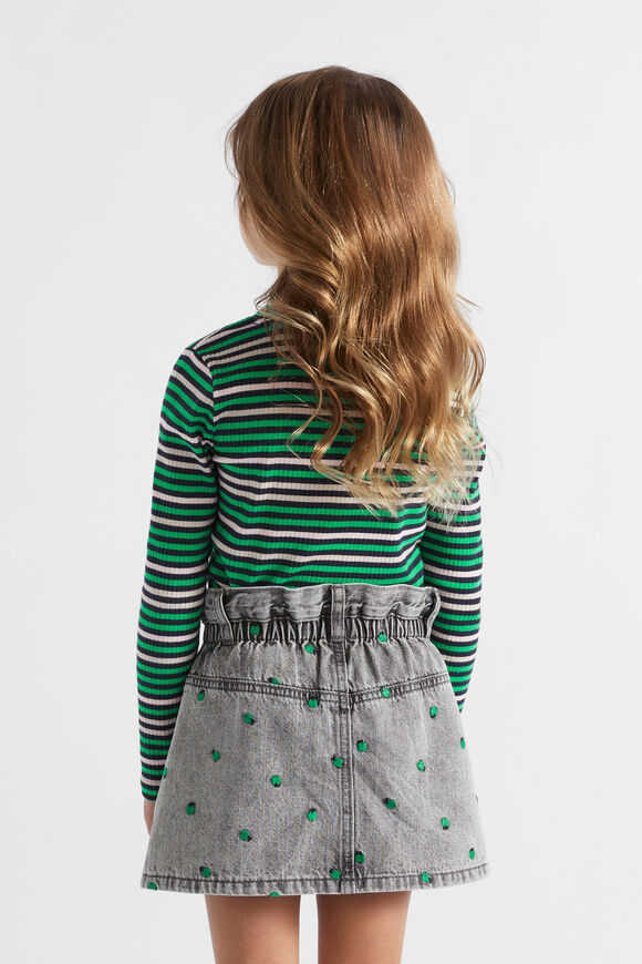 Multi Stripe Rib Tee  Midnight Multi  hi-res