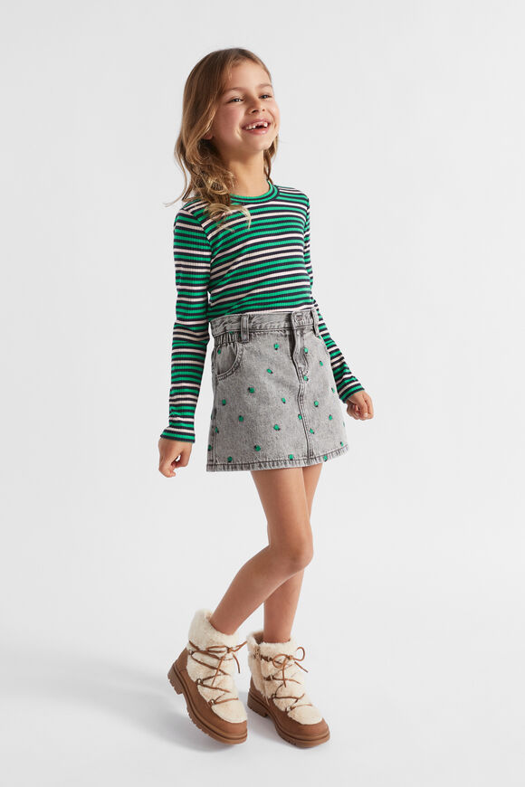 Multi Stripe Rib Tee  Midnight Multi  hi-res