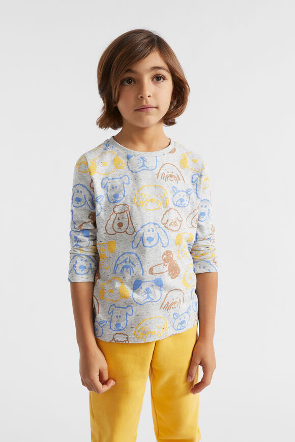 Dog Faces Tee  Cloudy Marle  hi-res