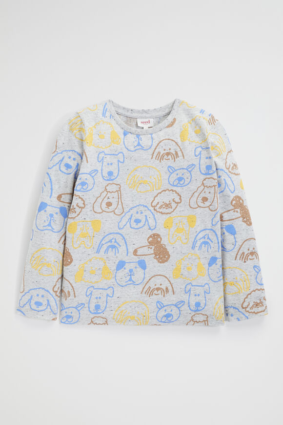 Dog Faces Tee  Cloudy Marle  hi-res