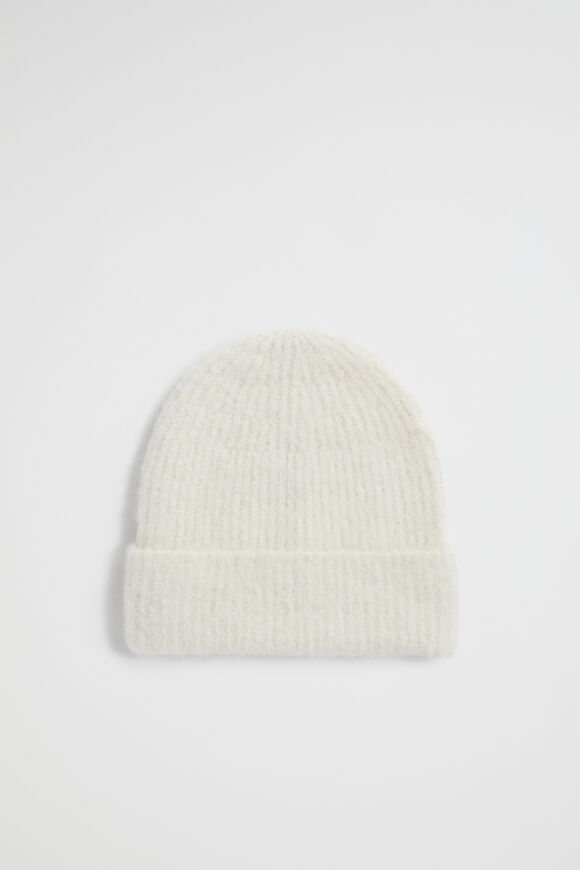 Fluffy Knit Beanie  Vanilla Cream  hi-res
