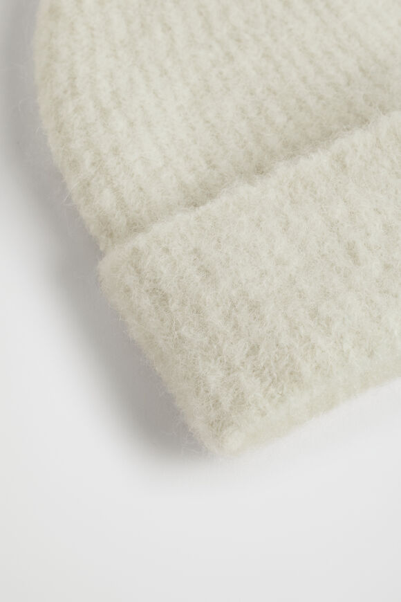 Fluffy Knit Beanie  Vanilla Cream  hi-res