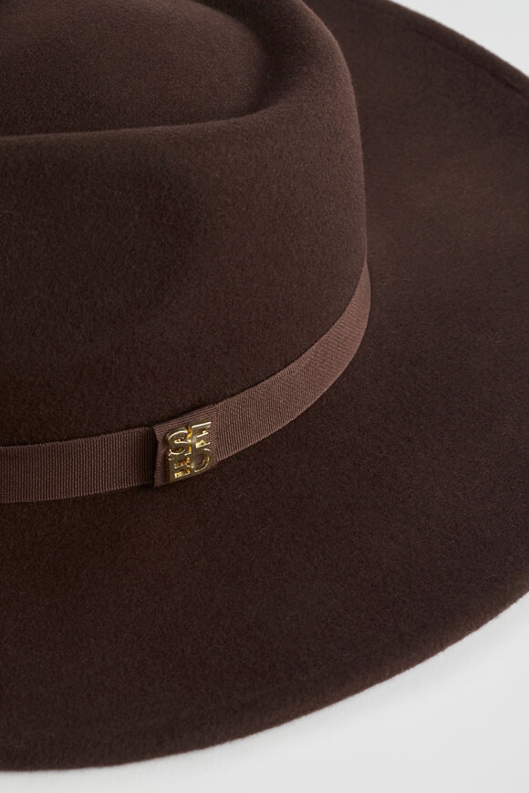 Felt Trim Detail Fedora  Hot Chocolate  hi-res