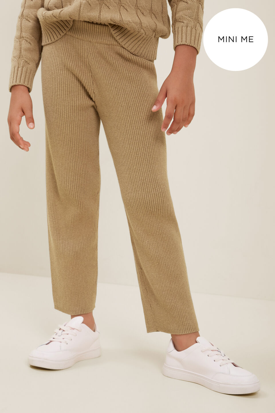 Mini Me Rib Knit Pant  Honey Dew Marle