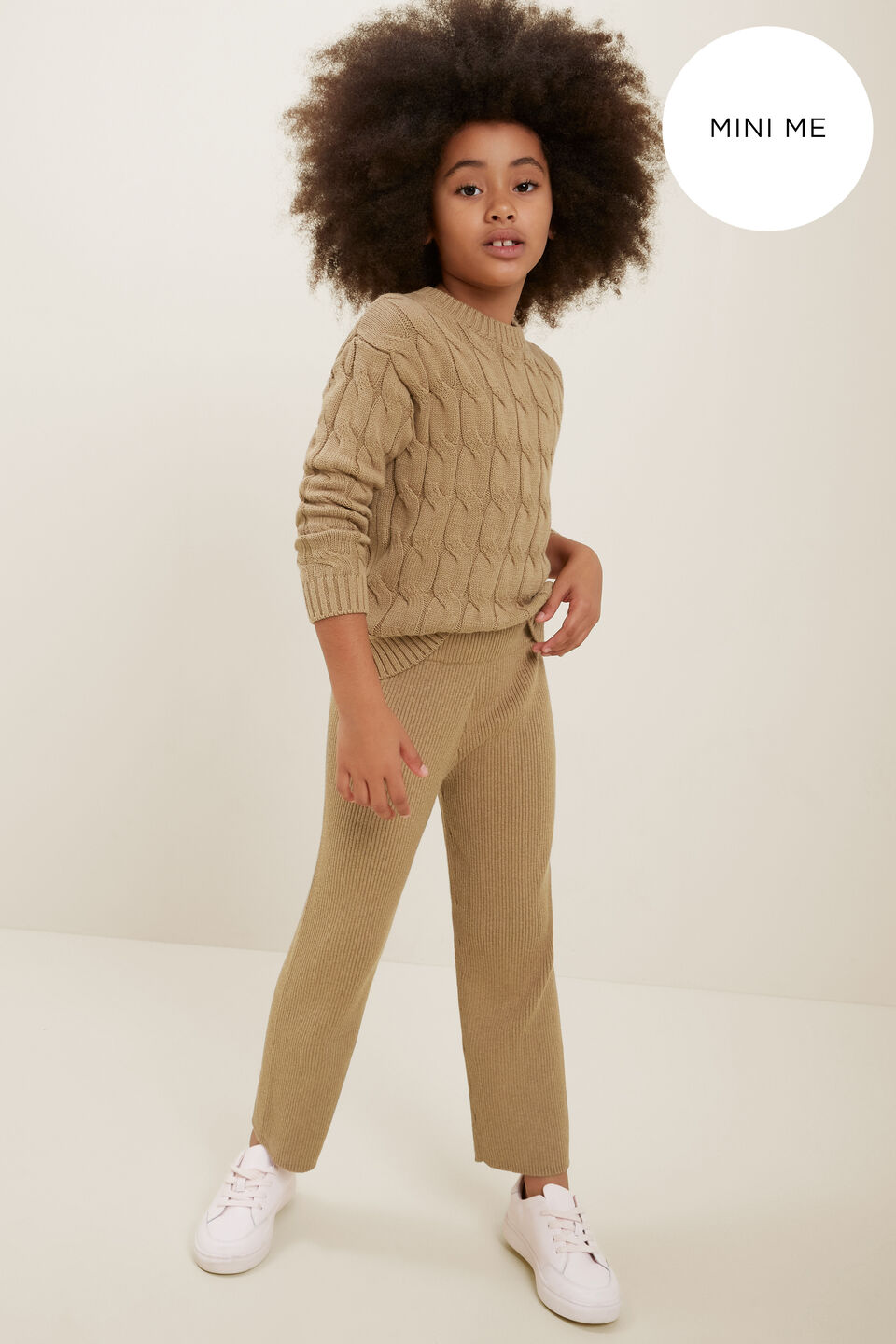 Mini Me Rib Knit Pant  Honey Dew Marle