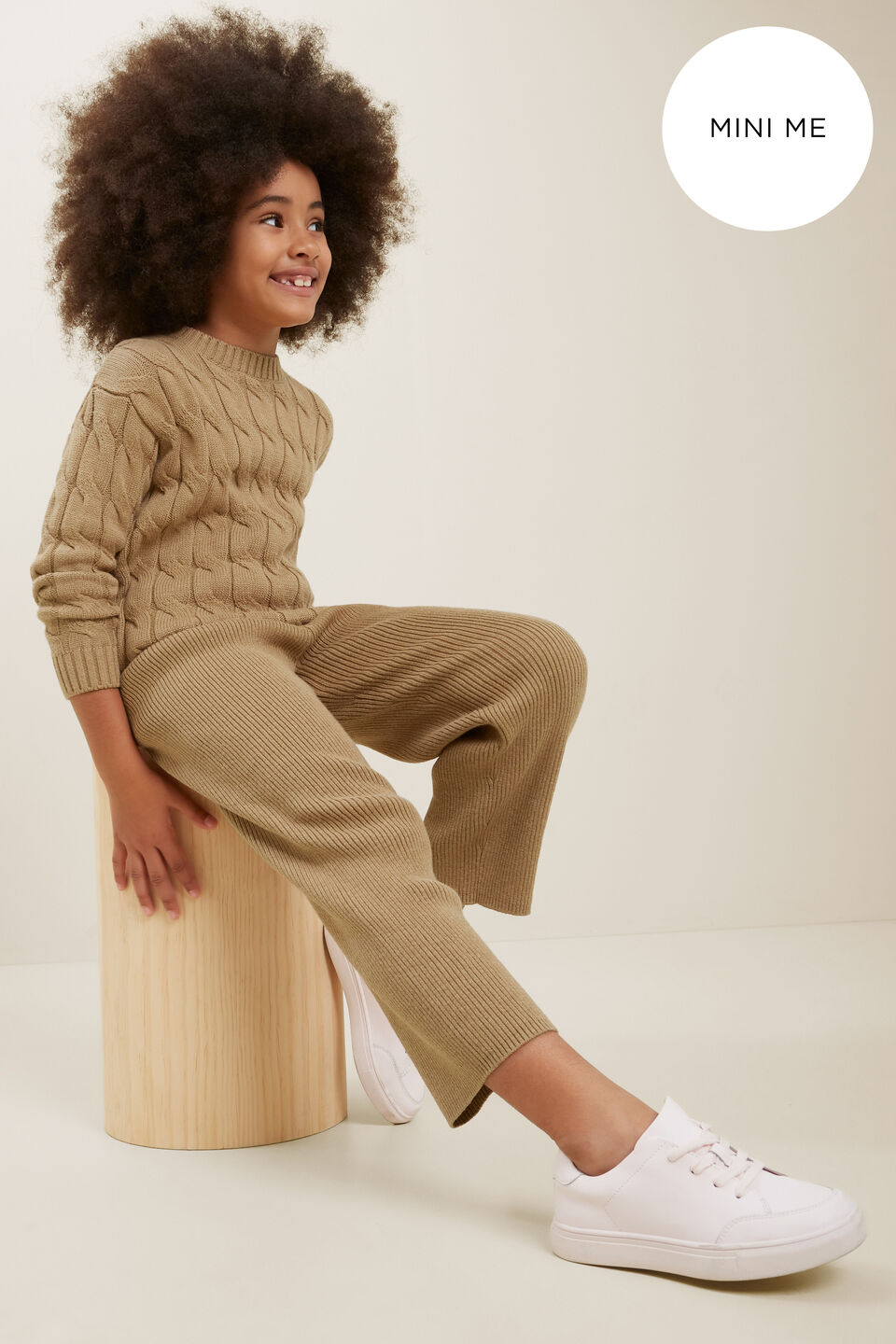 Mini Me Rib Knit Pant  Honey Dew Marle