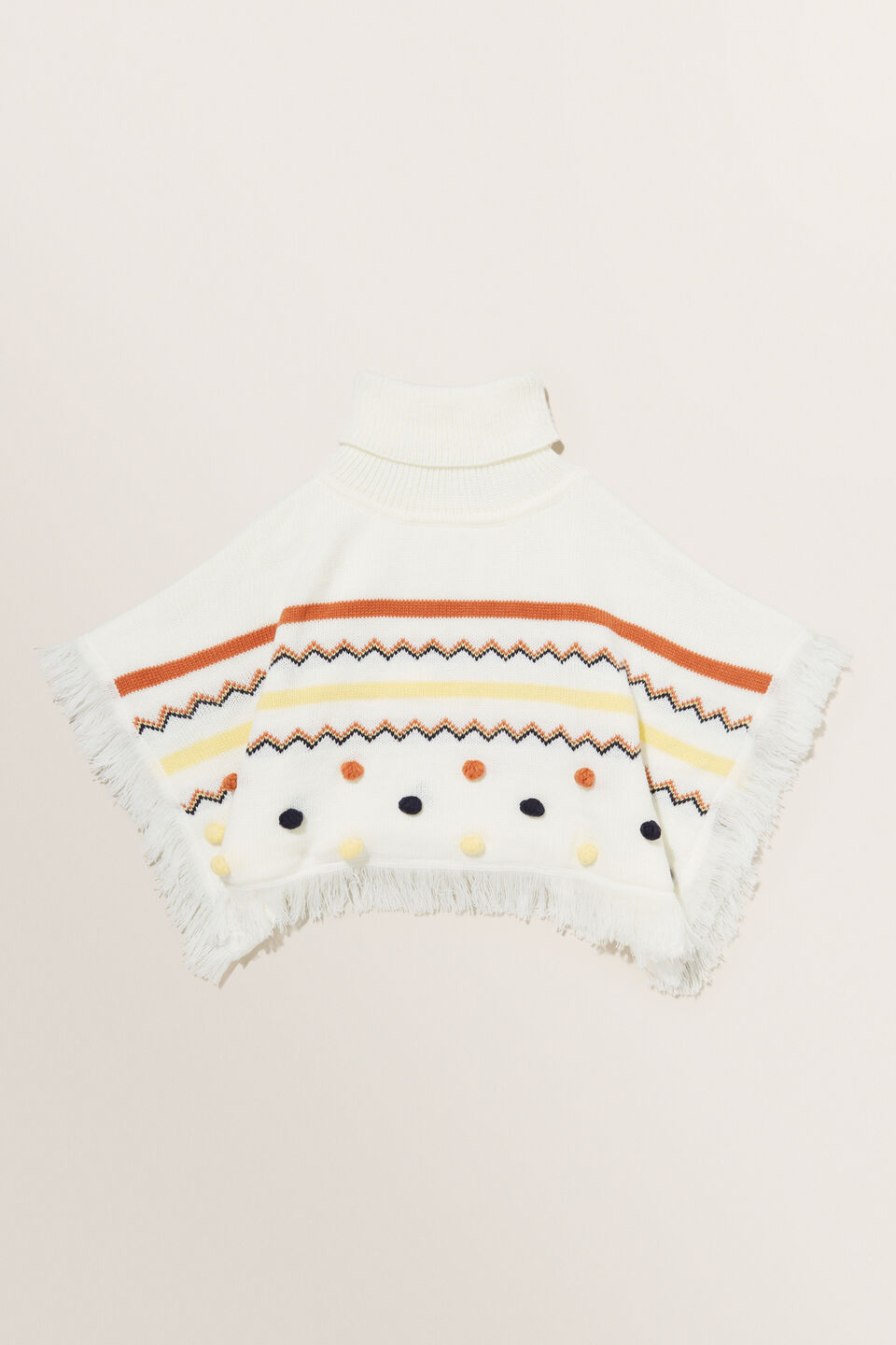 Fair Isle Bobble Poncho  Multi
