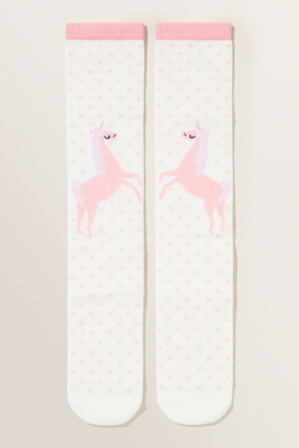 Unicorn Knee High Socks  Vanilla