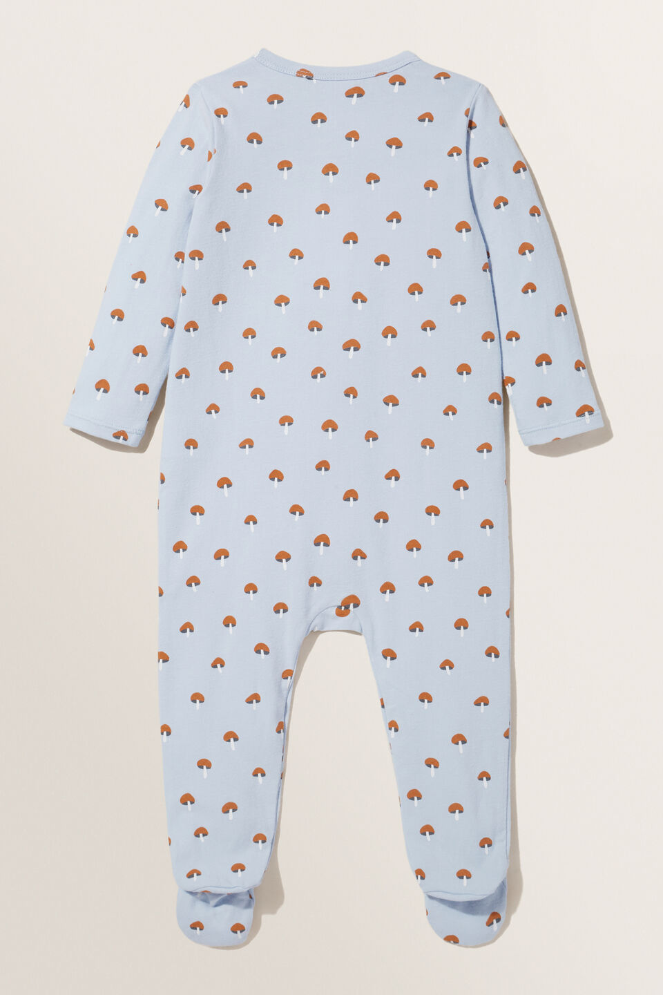 Mushroom Henley Jumpsuit  Powder Blue
