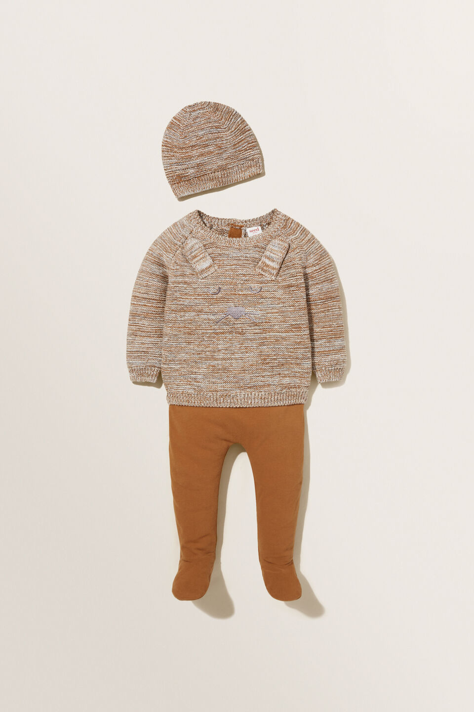 Knitted Raglan Bunny Sweater  Multi