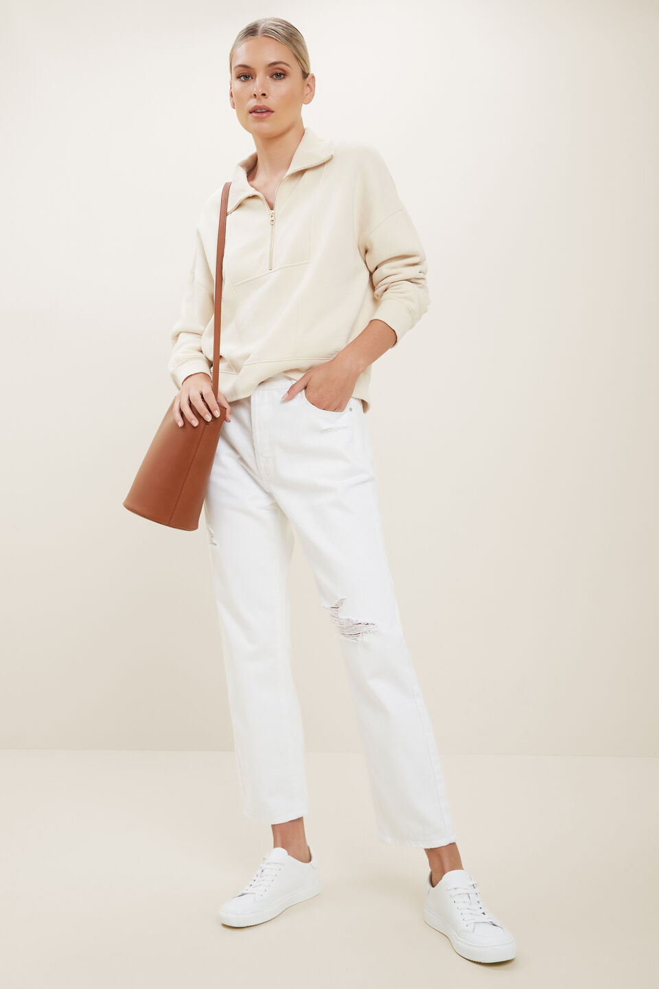 Terry Pullover  French Beige