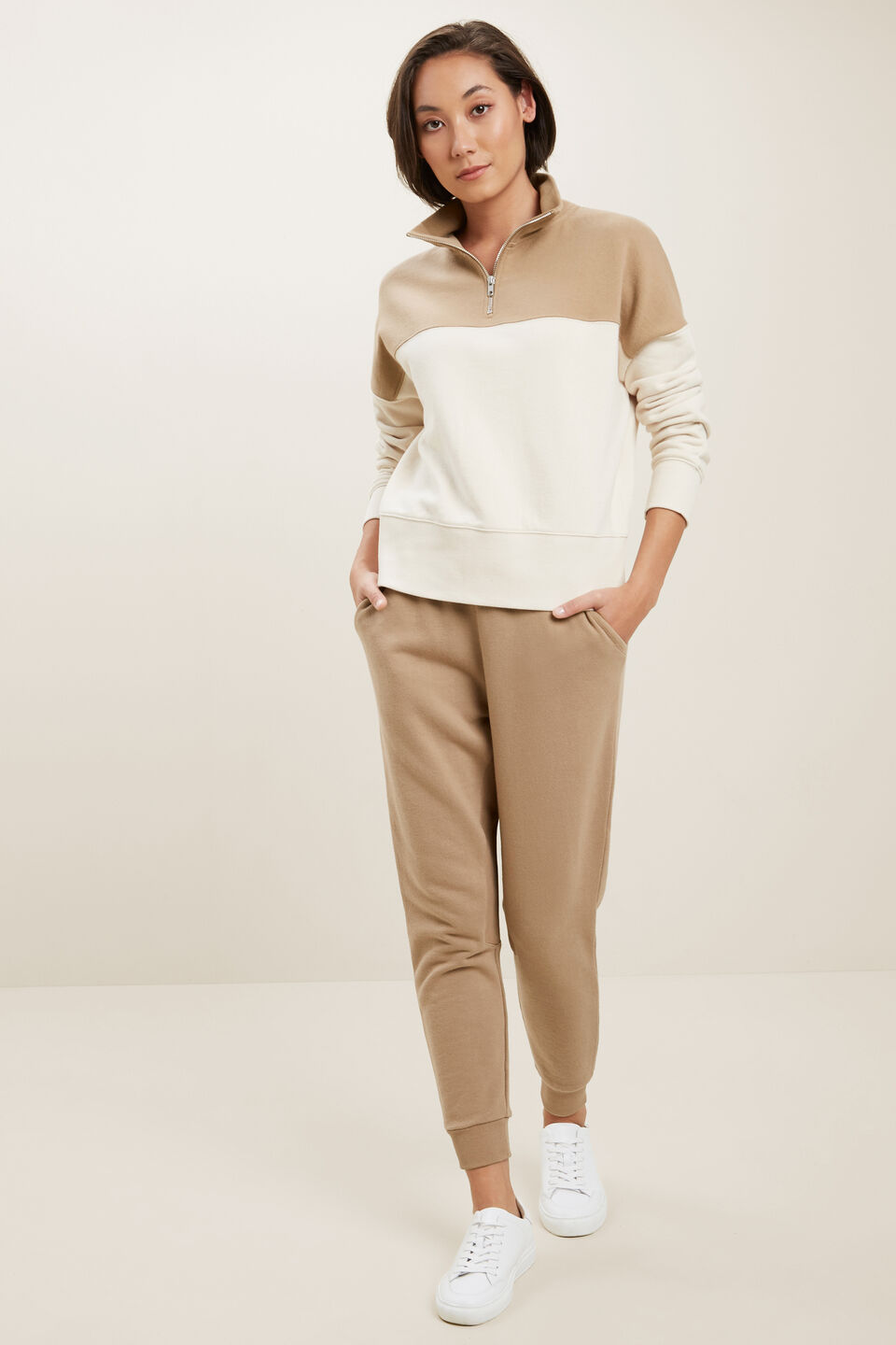 Colour Blocked Sweater  Honey Dew Splice