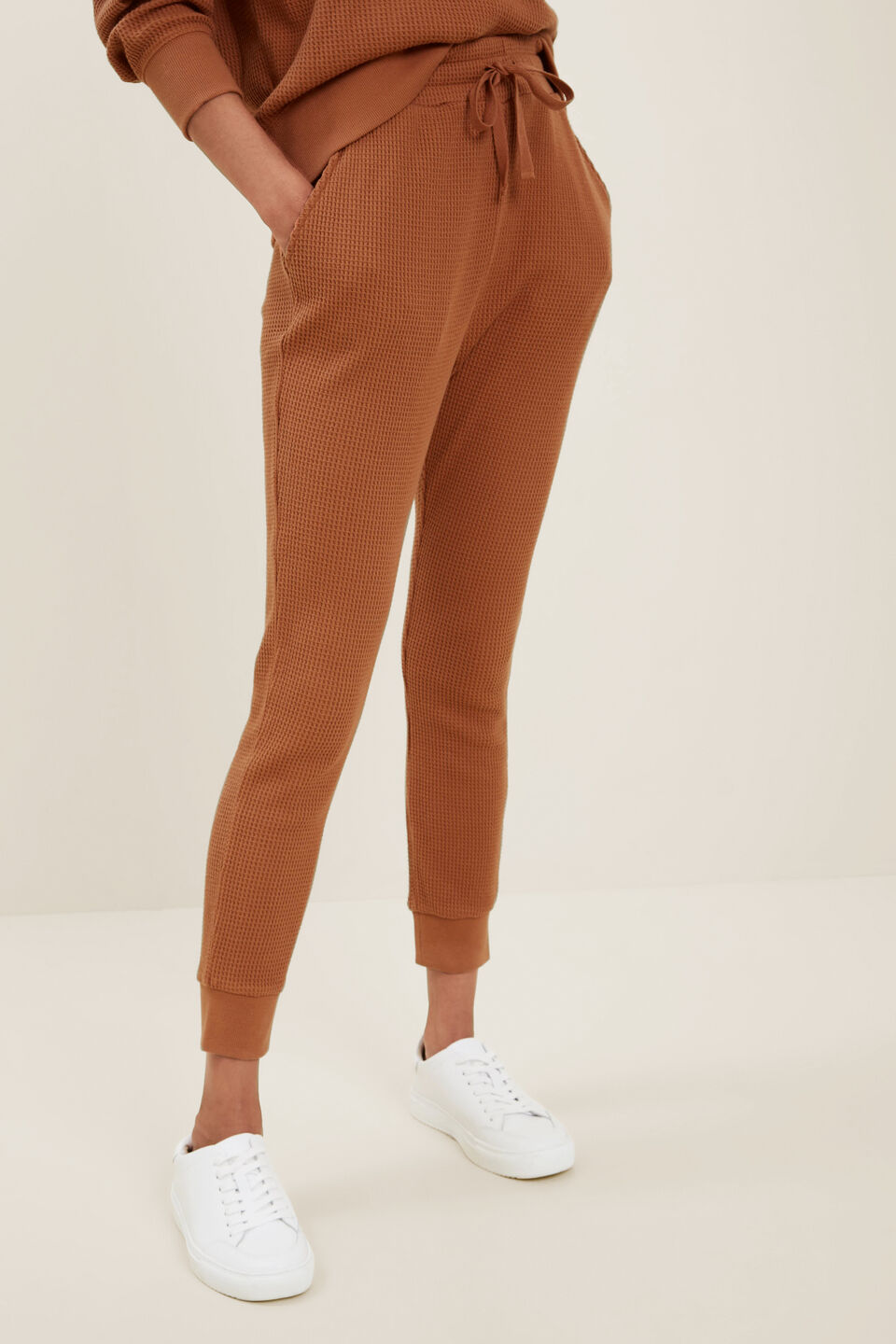 Waffle Trackpant  Burnt Bronze