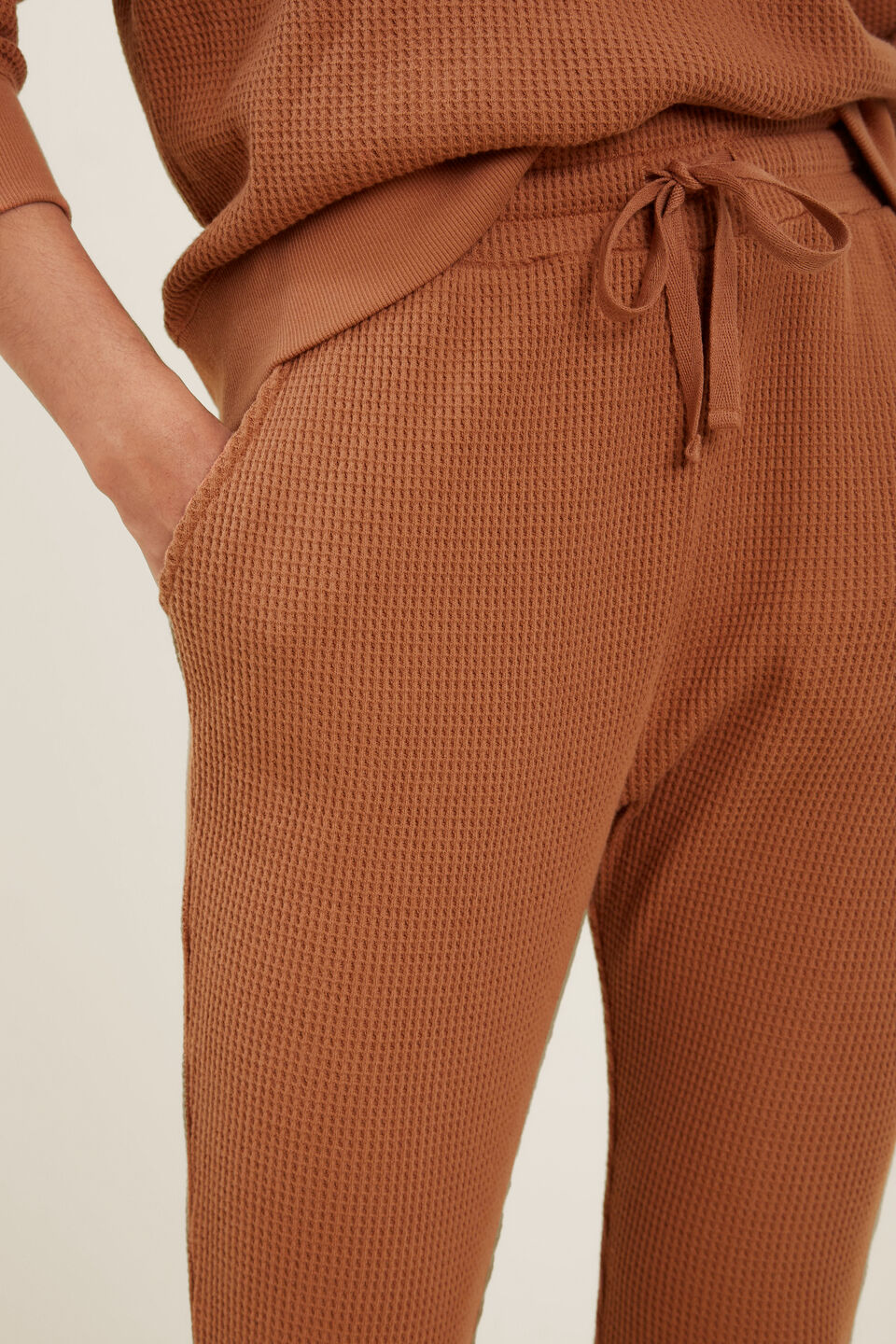 Waffle Trackpant  Burnt Bronze