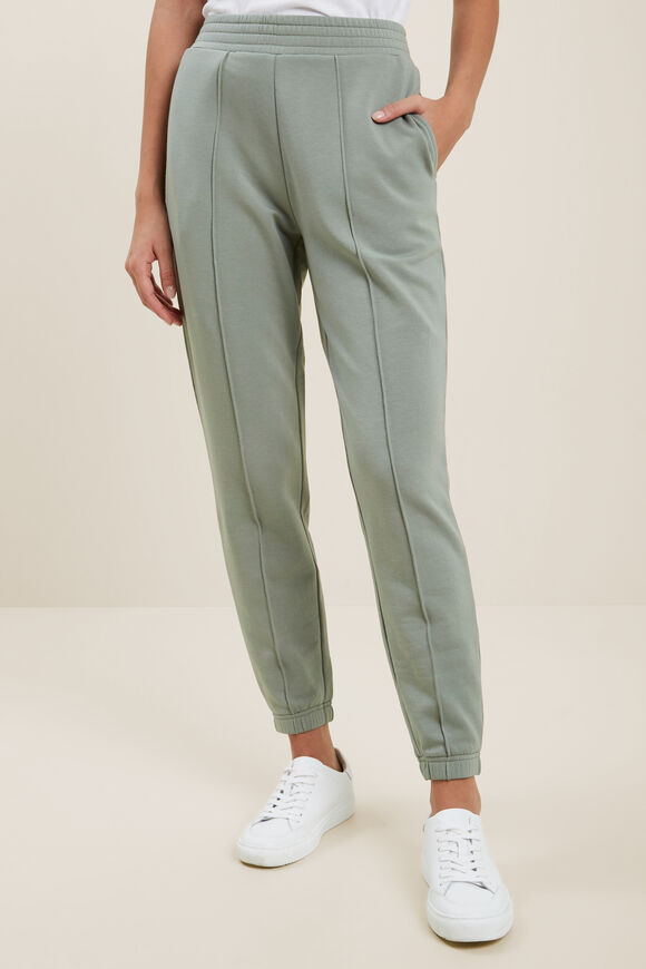 Shirred Terry Jogger  Deep Pine  hi-res
