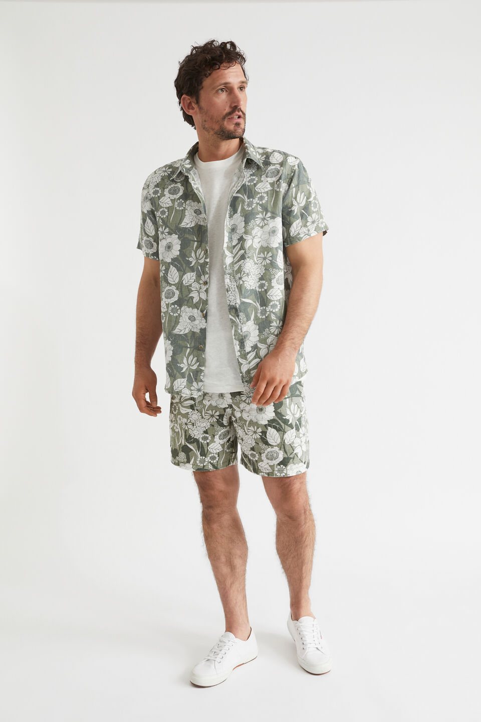 Mens Linen Shirt  Eucalyptus