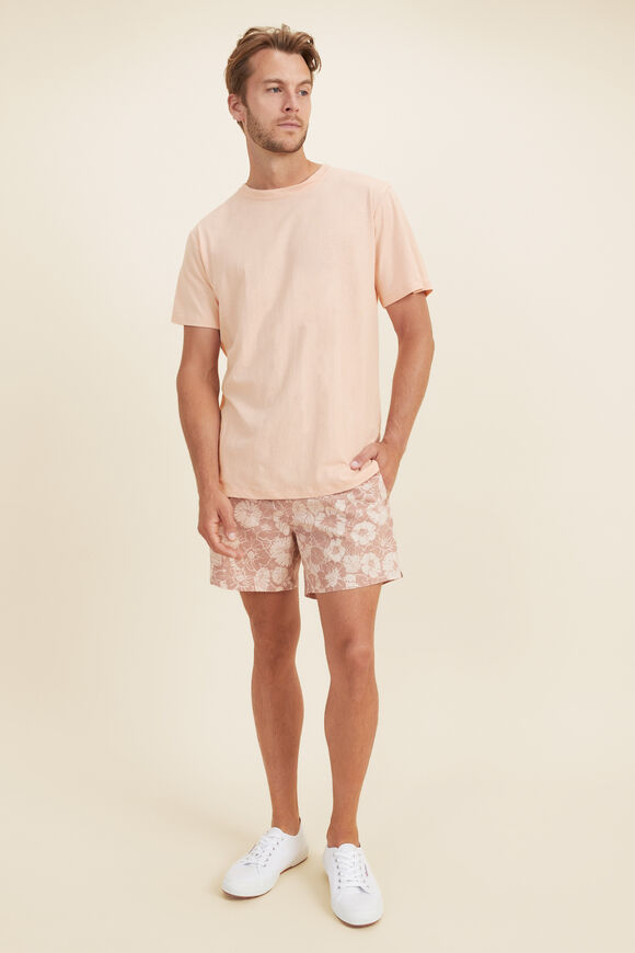 Mens Linen Tee  Faded Peach  hi-res