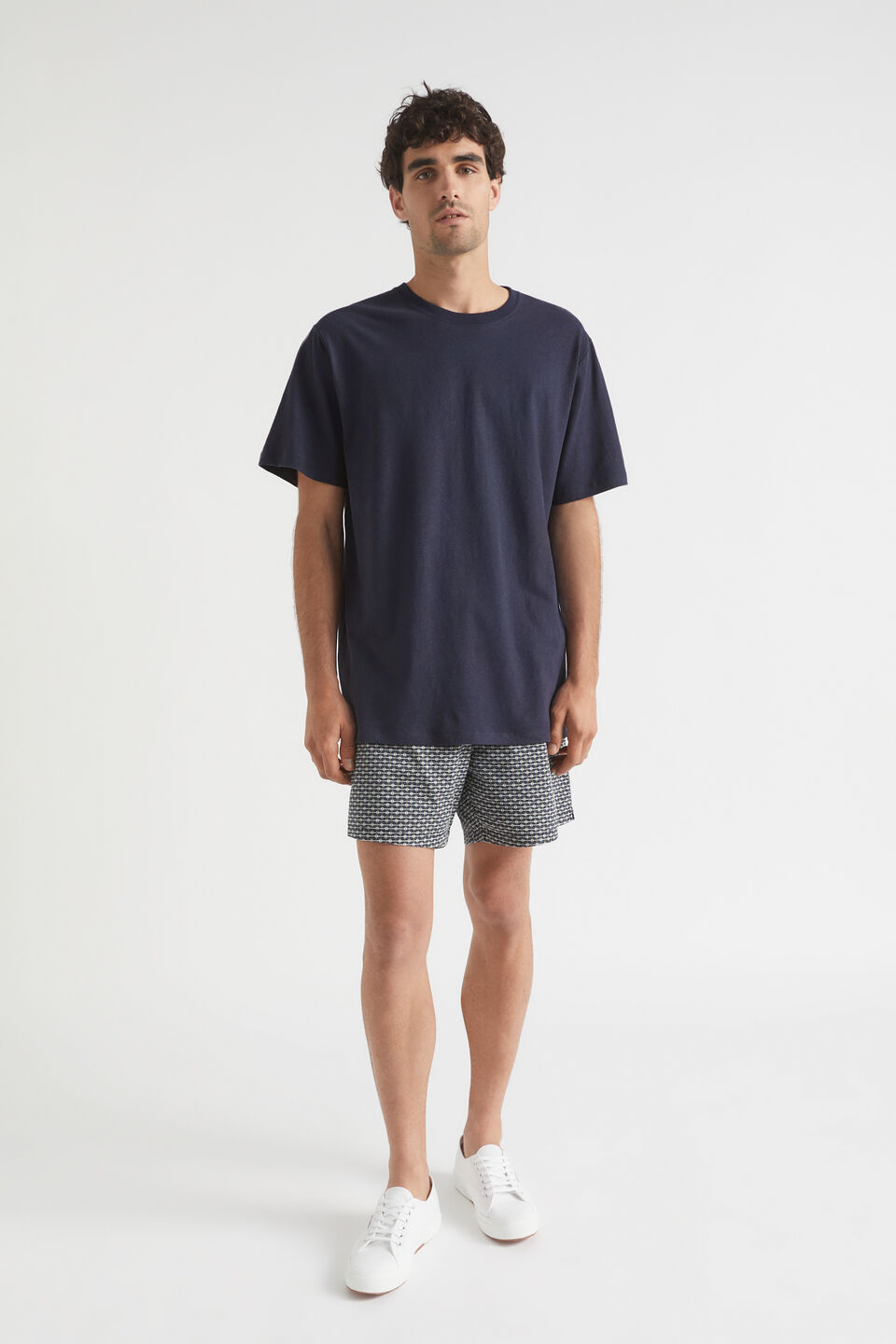 Mens Linen Tee  Midnight Blue