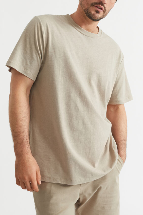 Mens Linen Tee  Sand Dune  hi-res