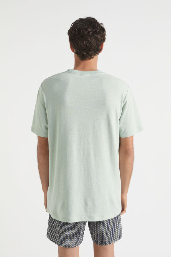 Mens Linen Tee  Sea Mist  hi-res