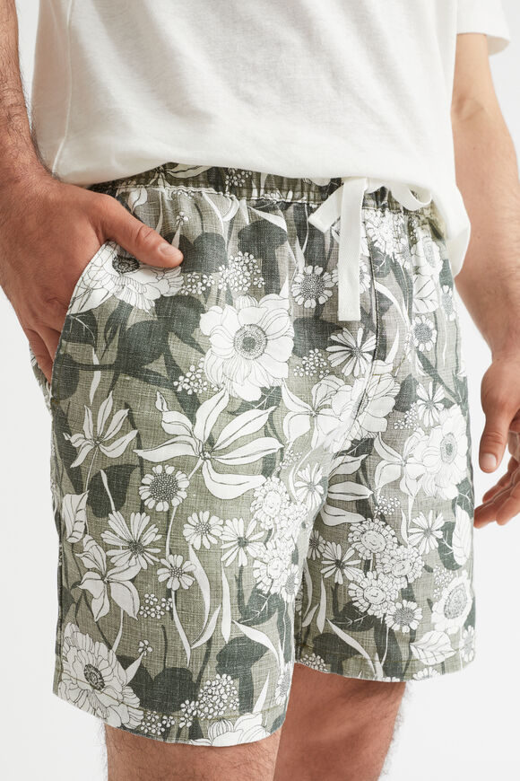 Mens Linen Short  Eucalyptus  hi-res