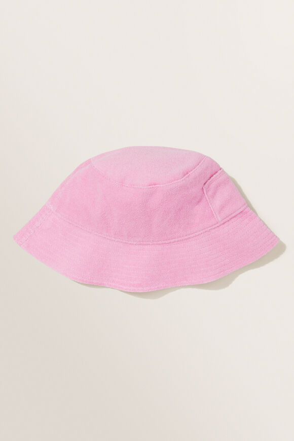 Terry Pocket Bucket Hat  Candy Pink  hi-res