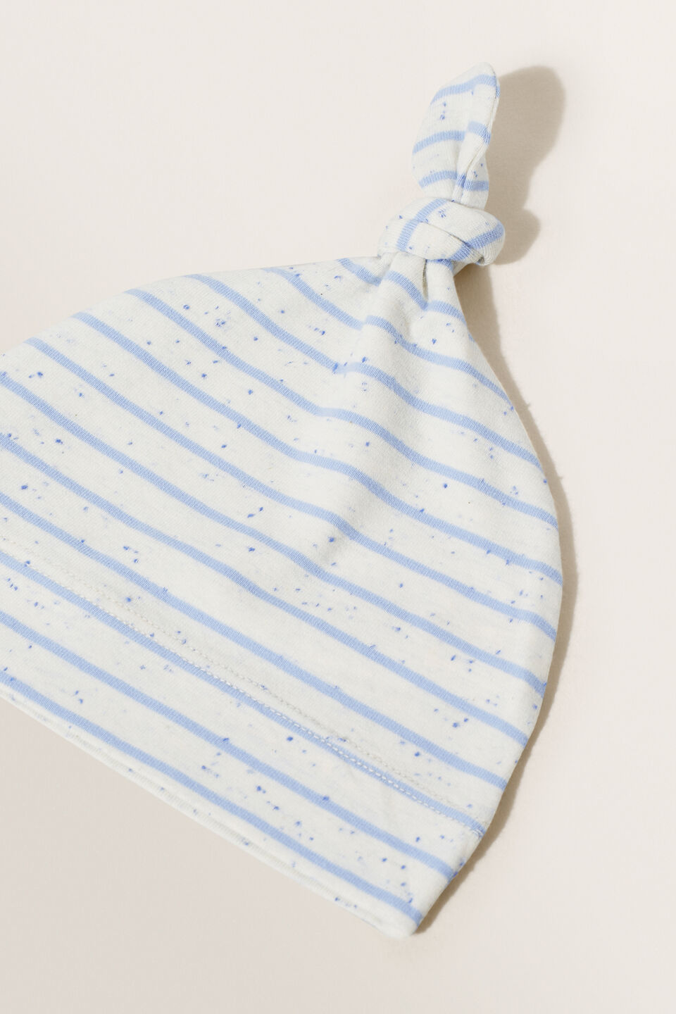 Stripe Knot Hat  Blue Speckle