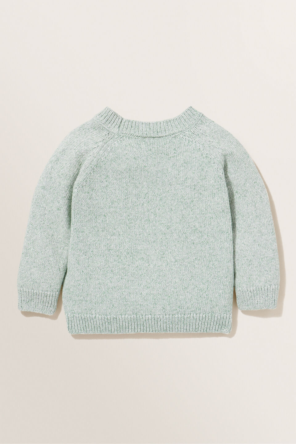 Knitted Raglan Cardigan  Snap Pea
