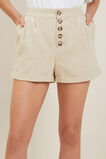 Button Front Short  Sandstone Beige  hi-res