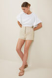 Button Front Short  Sandstone Beige  hi-res