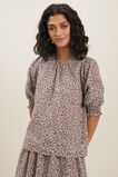 Ditsy Puff Sleeve Top  Russet Brown Ditsy  hi-res