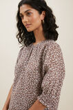 Ditsy Puff Sleeve Top  Russet Brown Ditsy  hi-res