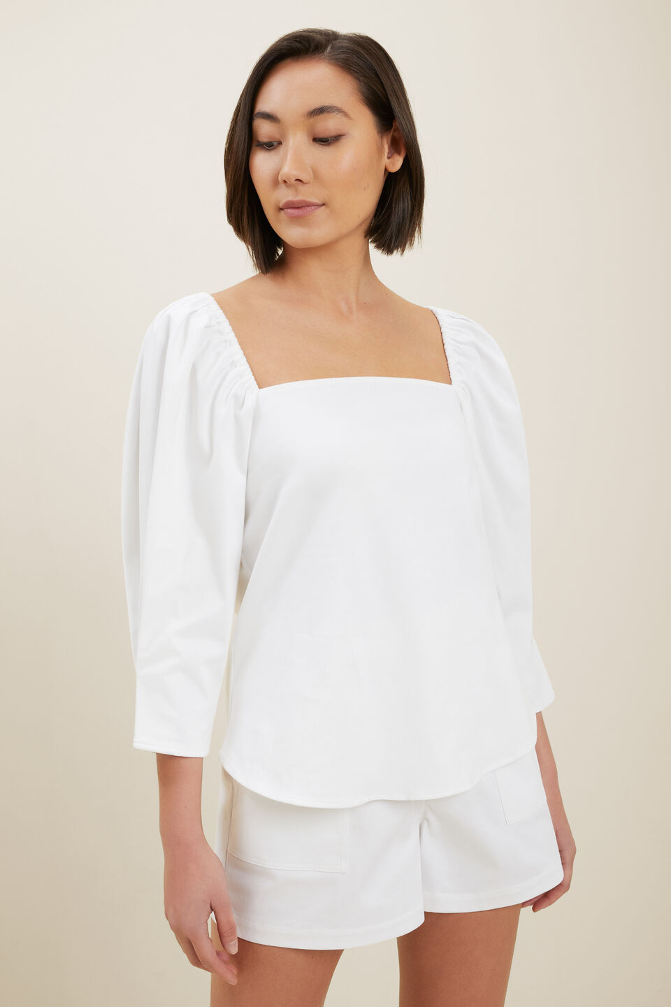 Sustainable Cotton Blouse  Whisper White