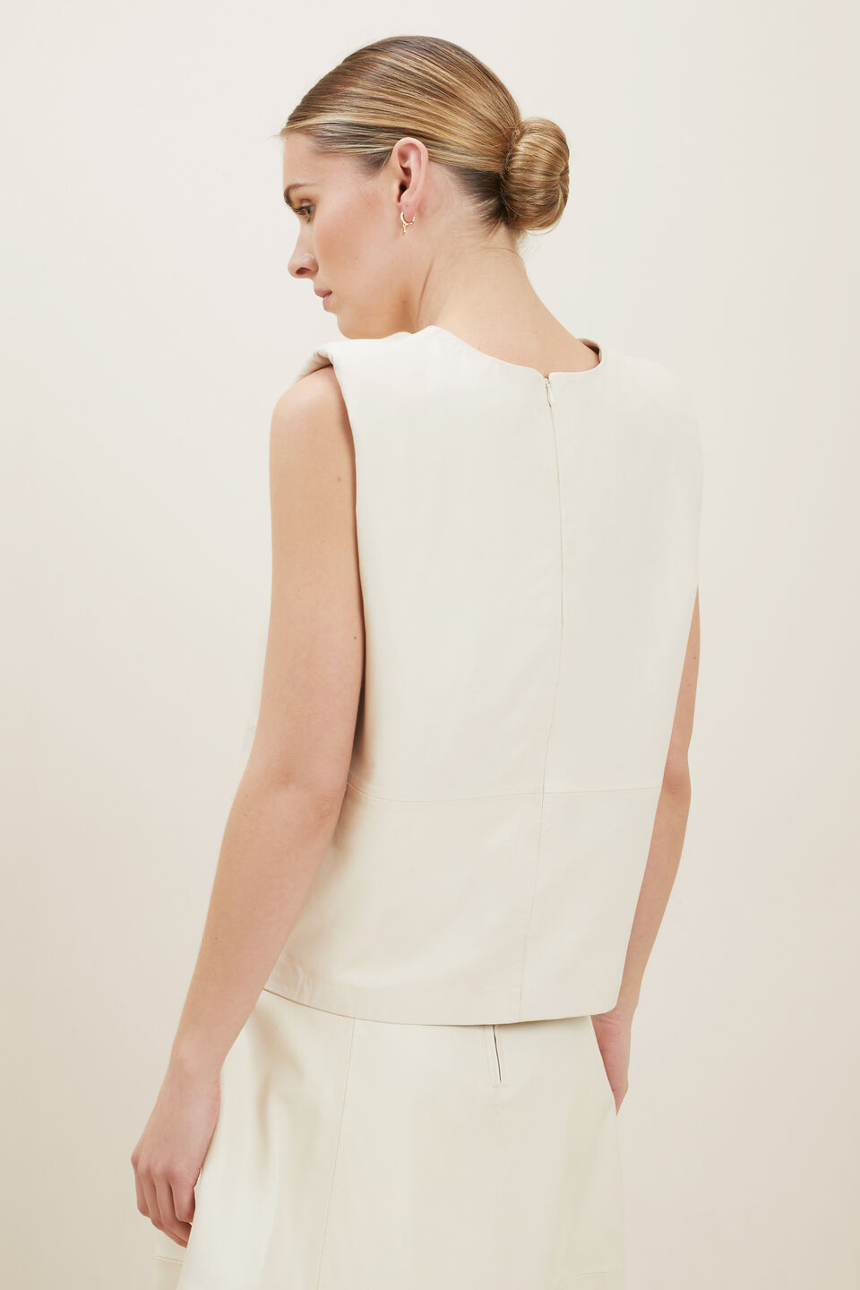 Leather Top  Pebble Cream