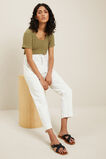 Textured U Neck Tee  Sage Green  hi-res