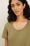 Textured U Neck Tee  Sage Green  hi-res