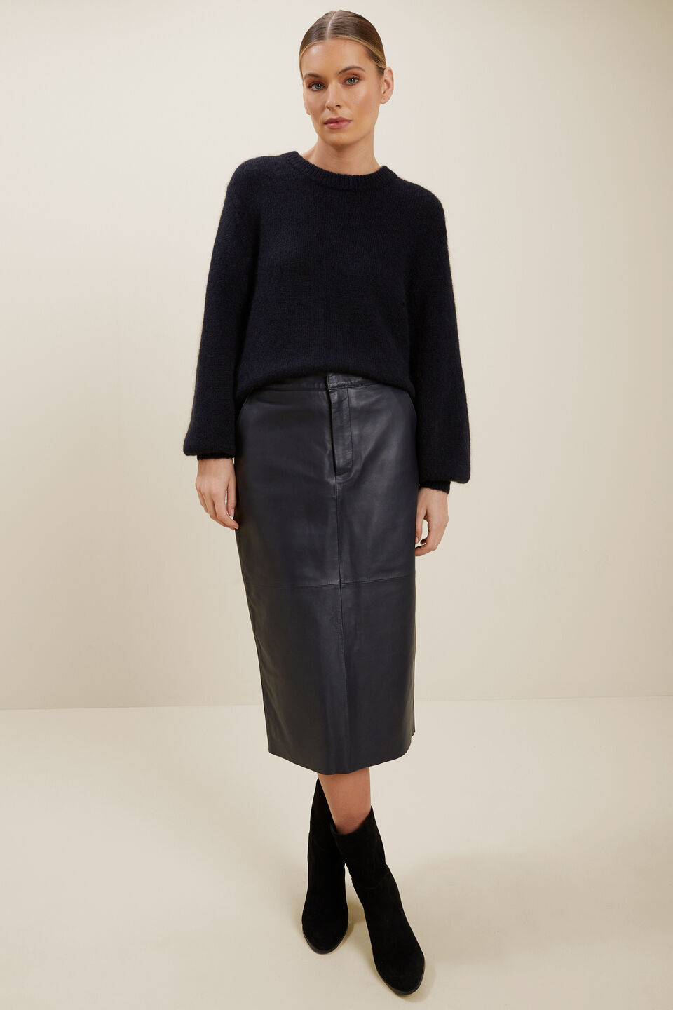 Oversized Knit Sweater  Deep Navy
