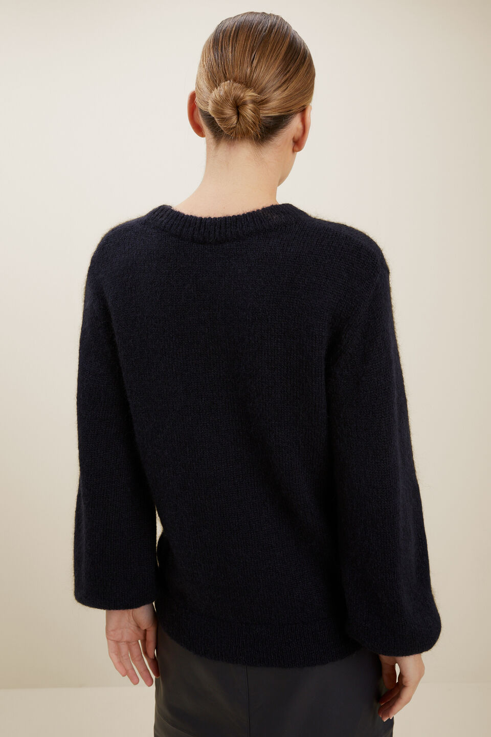 Oversized Knit Sweater  Deep Navy